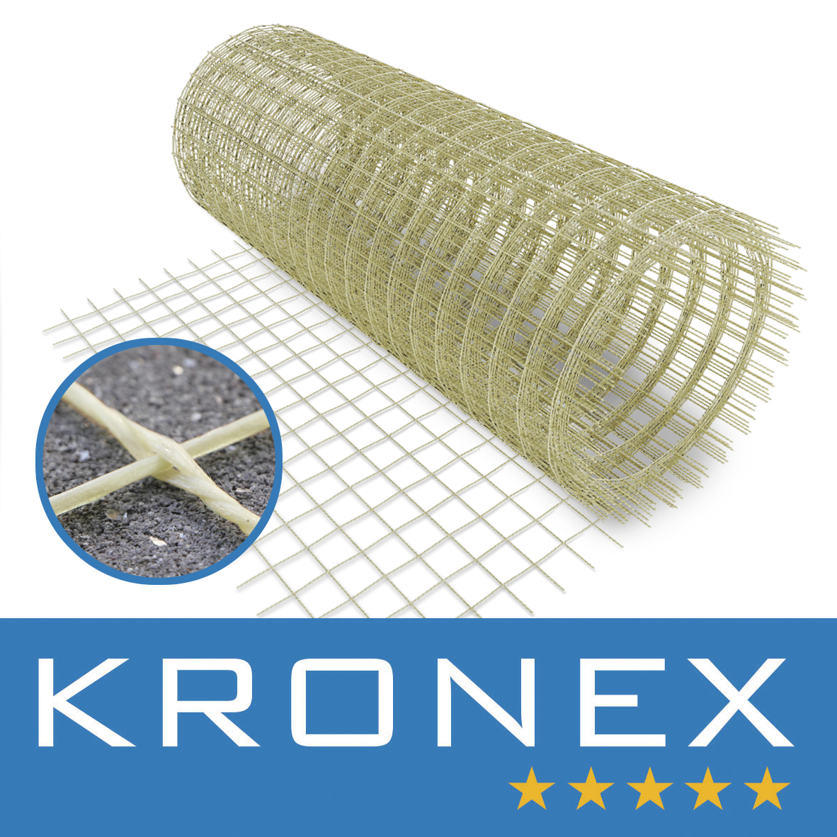 Сетка композитная KRONEX 50*50*3 мм (рул. 1*25 м.), ГОСТ Р 58964-2020