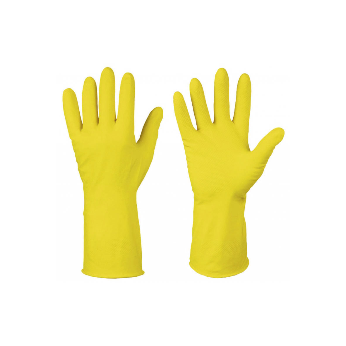 Перчатки хозяйственные латексные, с хлопковым напылением, разм.L, желтые, (упак. 1 пара)