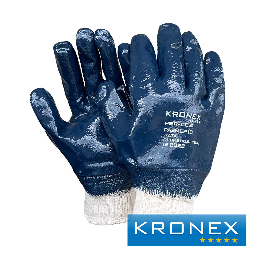 Перчатки маслобензостойкие KRONEX SOFT, нитриловое покрытие, манжет резинка