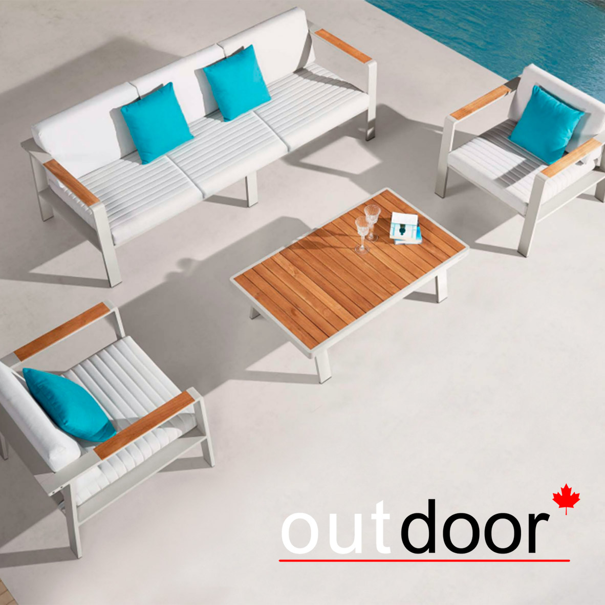 Комплект мебели OUTDOOR Орландо (3-местный диван, 2 кресла, кофейный стол), айвори