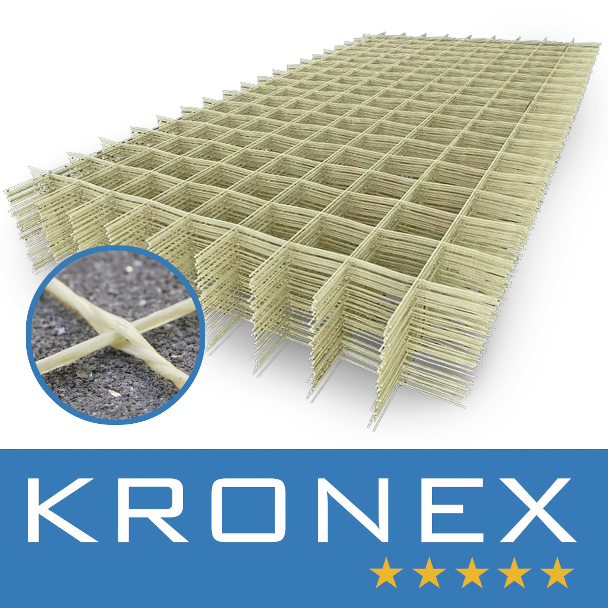 Сетка композитная KRONEX 100*100*3 мм. (карта 2*1 м.), ГОСТ Р 58964-2020