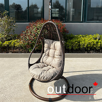Подвесное кресло "кокон" из ротанга OUTDOOR Сорренто, коричневое