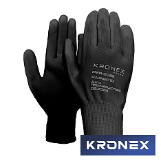 Перчатки нейлоновые KRONEX NEURON-PU, полиуретановое покрытие, черные