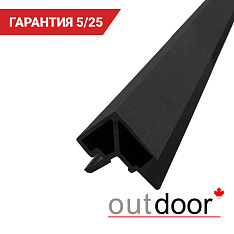 Угловой элемент для панели ДПК Outdoor 74*70*4000 мм. шлифованный черный