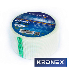 Лента серпянка самоклеящаяся "KRONEX" 3х3 мм, белая, рулон 0,045х20 м