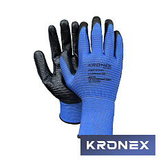Перчатки нейлоновые KRONEX TORNADO, рифленое нитриловое покрытие