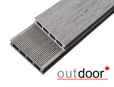 Террасная доска ДПК Outdoor 3D 150*25*4000 мм. STORM/вельвет серая микс