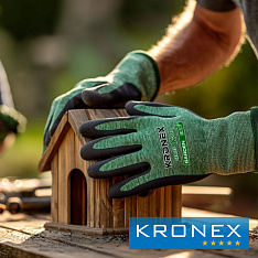 Перчатки KRONEX X-PRO, GARDEN, Latex sandy, зеленые микс