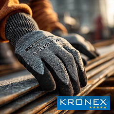 Перчатки KRONEX X-PRO, ARMOTEX, Nitrile sandy, серые микс