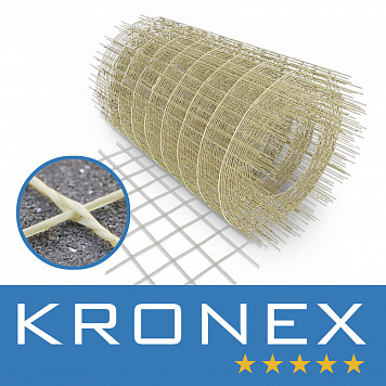 Сетка композитная KRONEX 100*100*2.5 мм (рул. 1*25 м.), ГОСТ Р 58964-2020