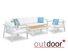 Комплект мебели OUTDOOR Орландо (3-местный диван, 2 кресла, кофейный стол), айвори