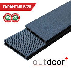 Террасная доска ДПК Outdoor 150*25*3000 мм. вельвет/шлифованная  черная