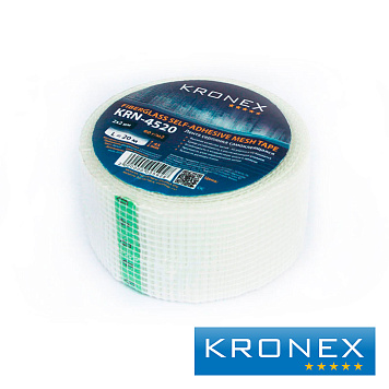 Лента серпянка самоклеящаяся "KRONEX" 2х2 мм, белая, рулон 0,045х20м