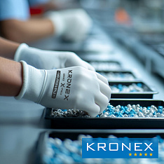 Перчатки нейлоновые KRONEX X-PRO, NEURON-PU,  белые