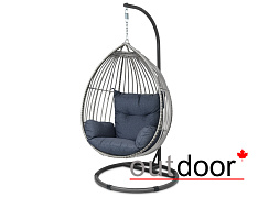 Подвесное кресло "кокон" из ротанга OUTDOOR Самуи, светлый микс