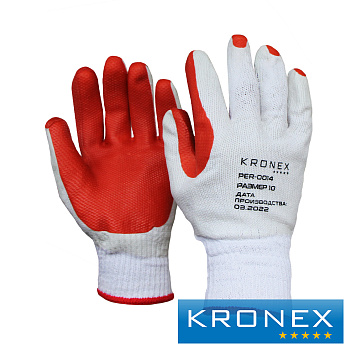 Перчатки х/б KRONEX STARK, усиленная резина
