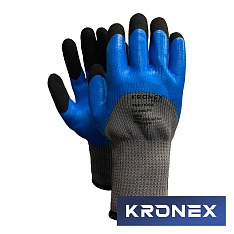 Перчатки утепленные KRONEX TITAN WARM с латексным покрытием, усиленная защита
