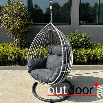 Подвесное кресло "кокон" из ротанга OUTDOOR Самуи, светлый микс