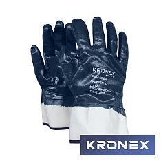 Перчатки маслобензостойкие KRONEX HARD, нитриловое покрытие, манжет крага (упак.12 пар)