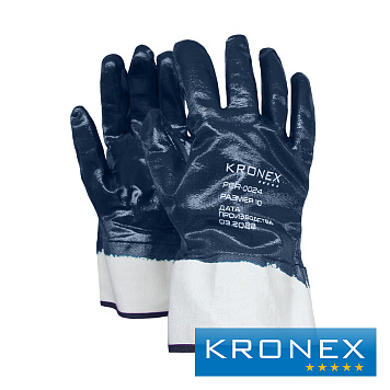 Перчатки маслобензостойкие KRONEX HARD, нитриловое покрытие, манжет крага