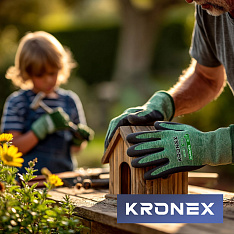 Перчатки KRONEX X-PRO, GARDEN, Latex sandy,  зеленые микс