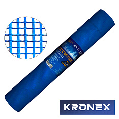 Стеклосетка штукатурная KRONEX ССШ-160 ГОСТ Р 55225-2017, 5х5 мм, синяя, рулон 1х50м