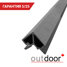 Угловой элемент для панели ДПК Outdoor 74*70*4000 мм. шлифованный серый