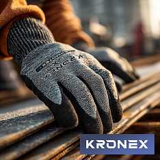 Перчатки KRONEX X-PRO, ARMOTEX, Nitrile sandy, серые микс