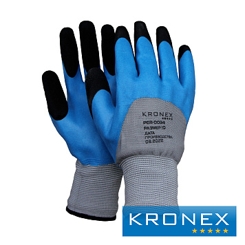 Перчатки нейлоновые KRONEX TITAN с латексным покрытием, усиленная защита