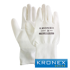 Перчатки нейлоновые KRONEX X-PRO, NEURON-PU,  белые