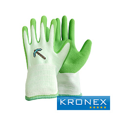 Перчатки KRONEX X-PRO, GARDEN mini,  Latex sandy,  зеленые микс