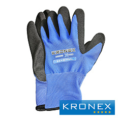 Перчатки нейлоновые KRONEX X-PRO, INDUSTRIAL, Nitrile sandy, синие
